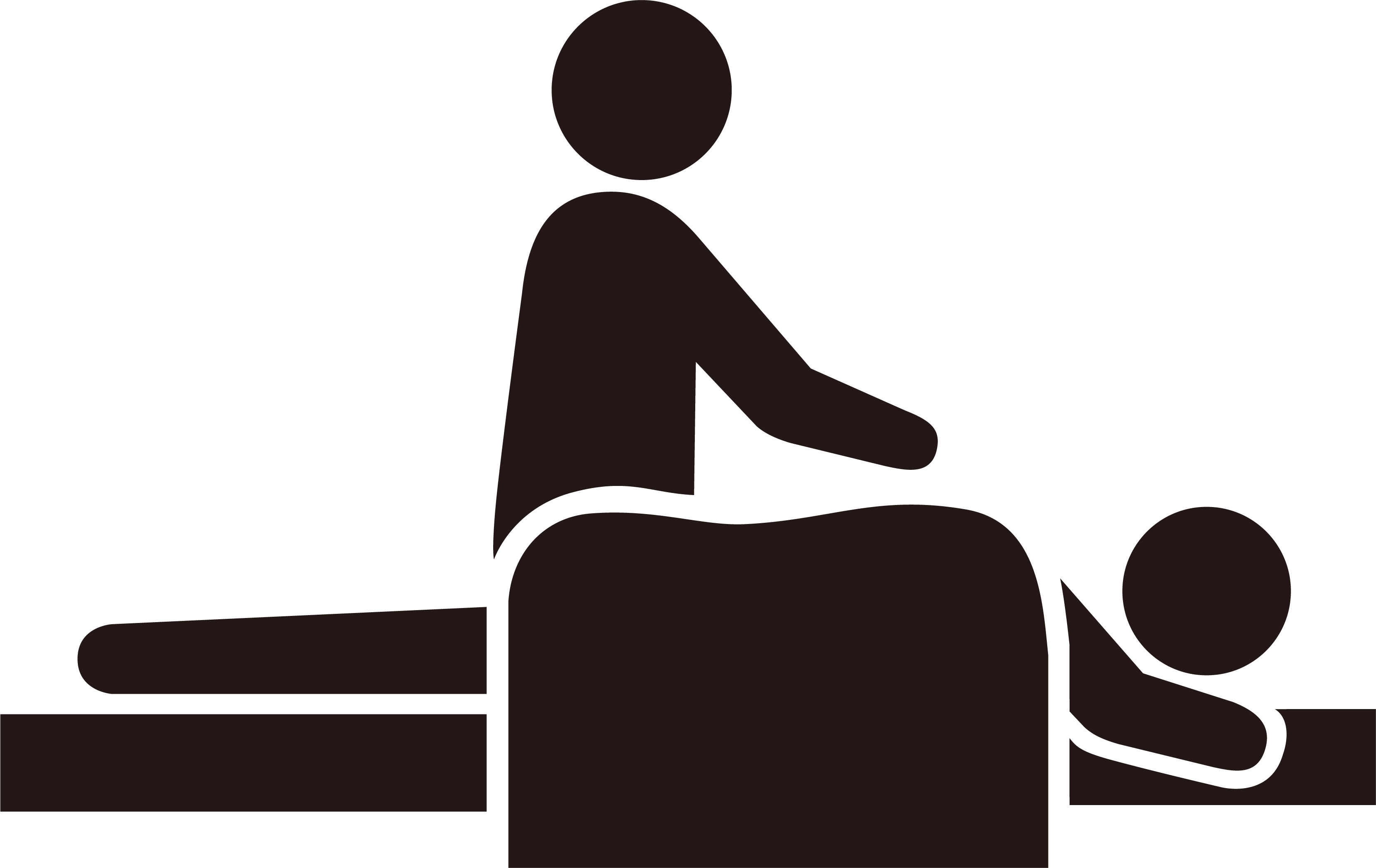 マッサージを受けてる人